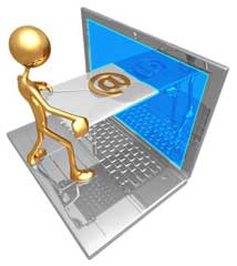 Gold man sending email